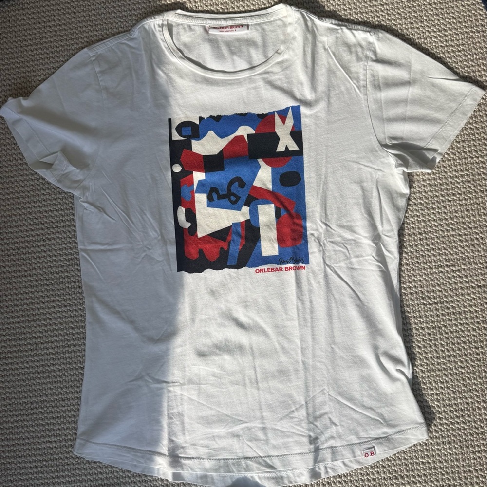 Orlebar Brown Abstract Graphic White Tee